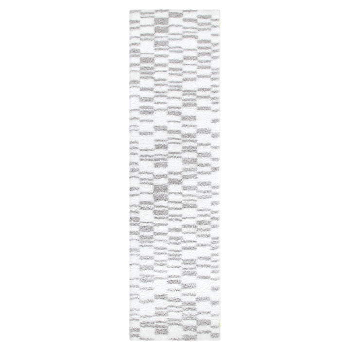Madrid Lines Grey Shaggy Rug - MADRID04