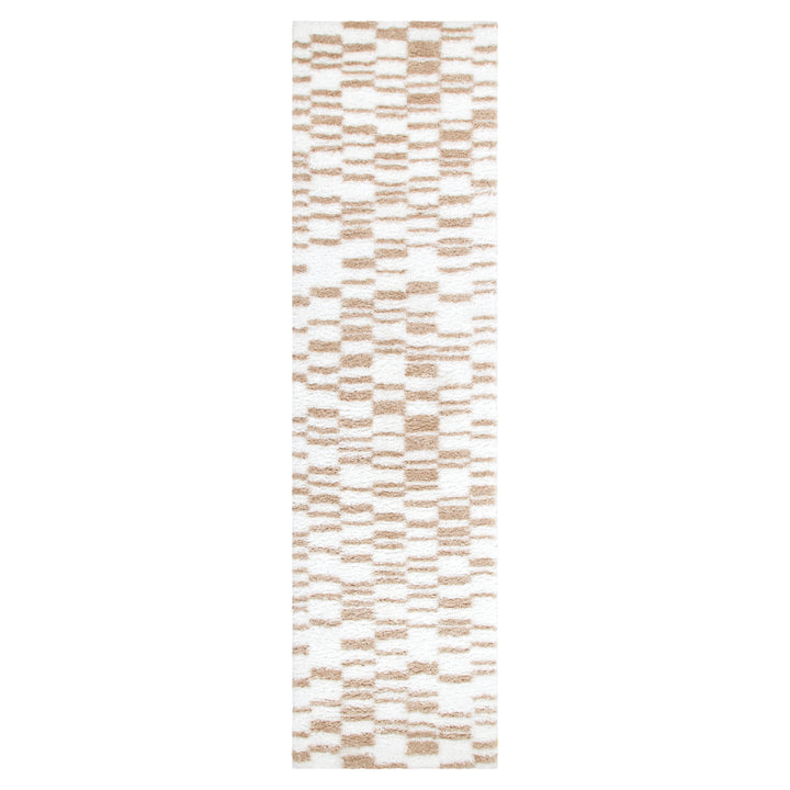 Madrid Lines Beige Shaggy Rug - MADRID05