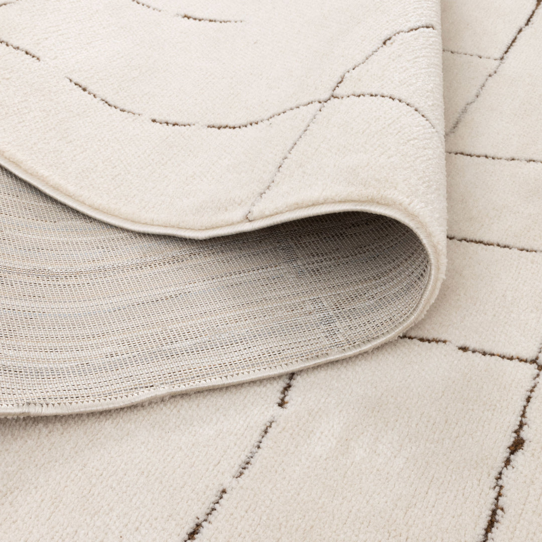 Mila Abstract Lines Brown Cream Rug - MIL10: New Arrival