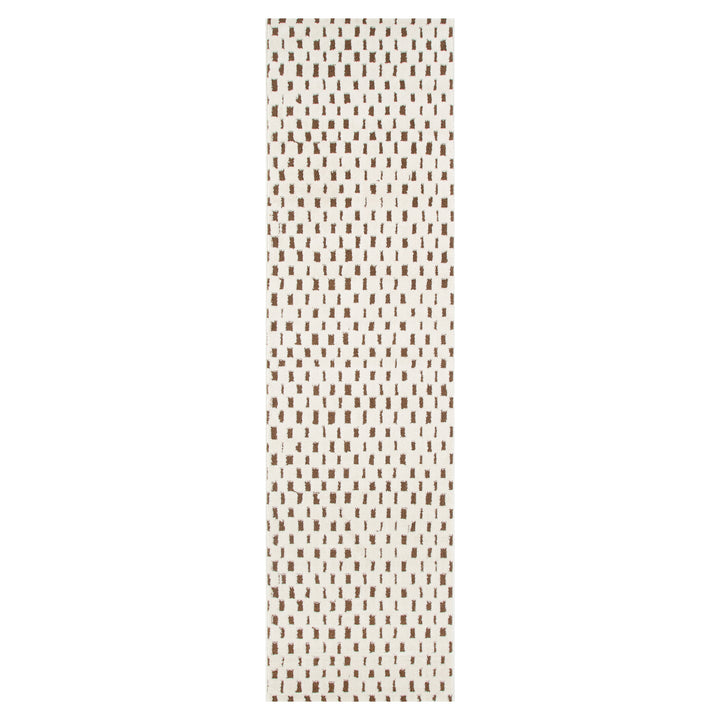 Mila Monochrome Squares Brown and Cream Rug - MIL3