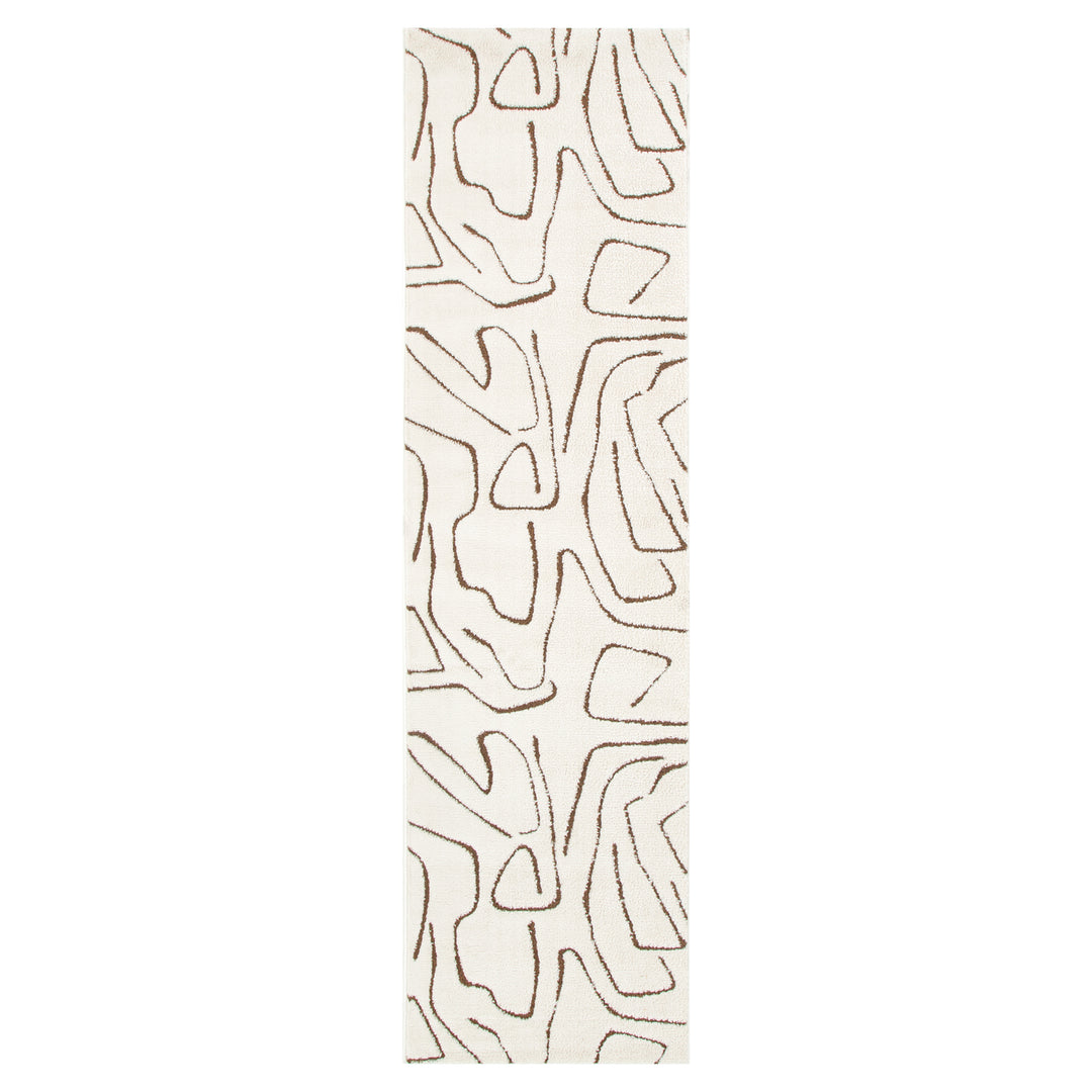 Mila Modern Lines Cream and Brown Rug - MIL5