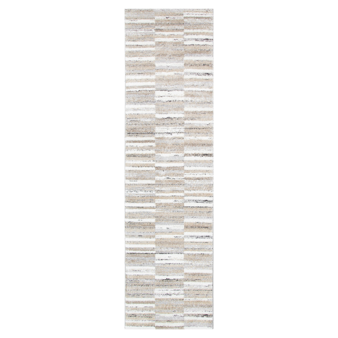 Nola Shapes Beige Brown Rug - N002