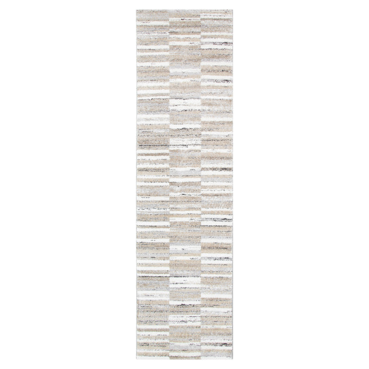 Nola Shapes Beige Brown Rug - N002