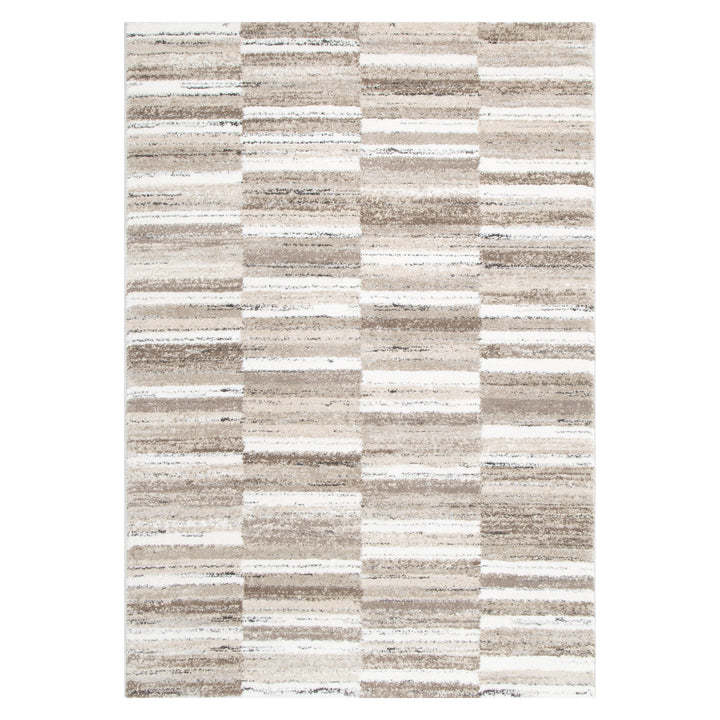 Nola Shapes Beige Brown Rug - N002