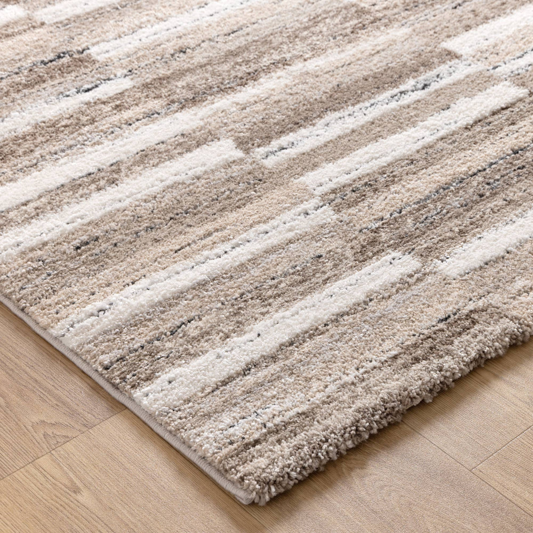 Nola Shapes Beige Brown Rug - N002