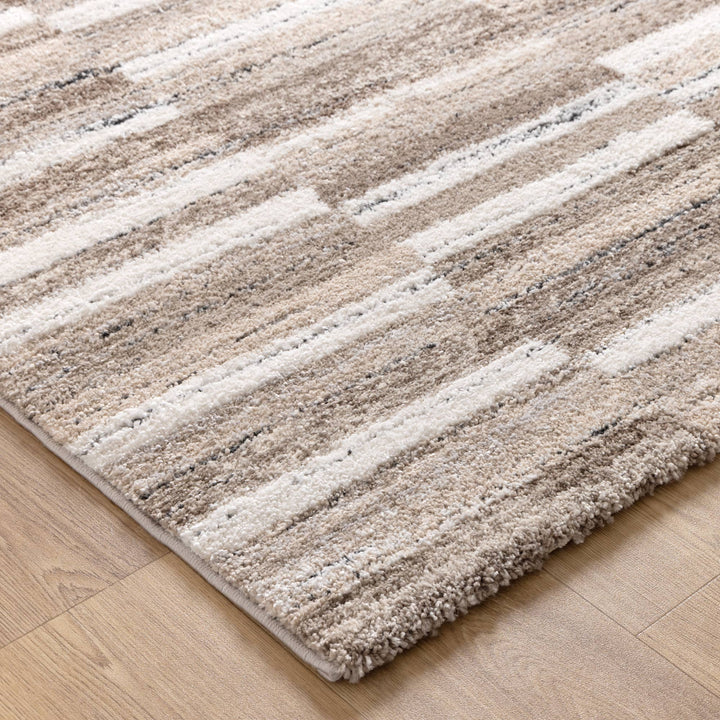 Nola Shapes Beige Brown Rug - N002