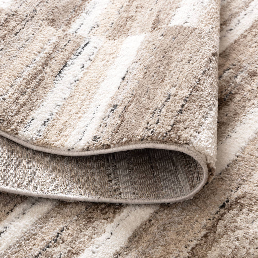 Nola Shapes Beige Brown Rug - N002
