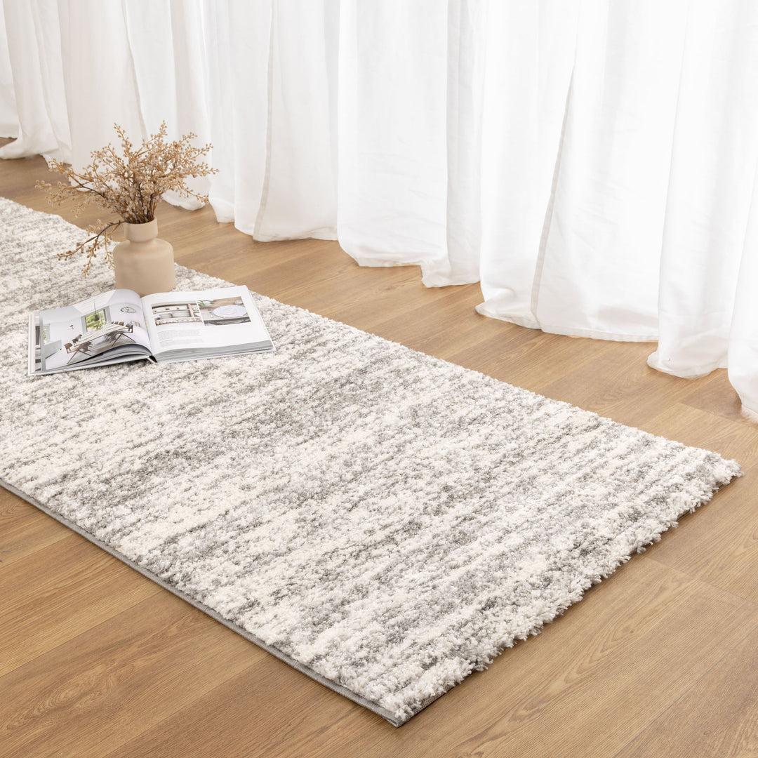 Nola Canvas Abstract Grey Rug - N008