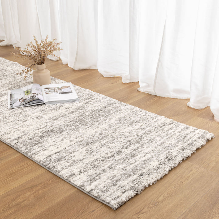 Nola Canvas Abstract Grey Rug - N008