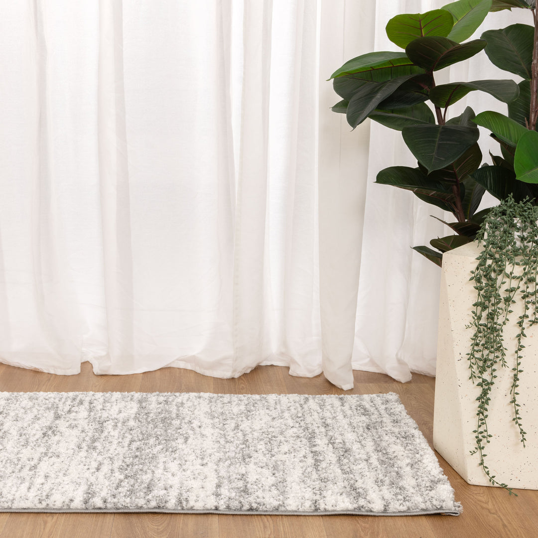 Nola Canvas Abstract Grey Rug - N008