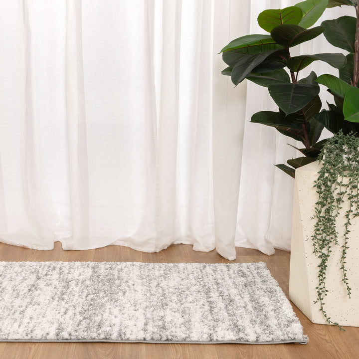 Nola Canvas Abstract Grey Rug - N008