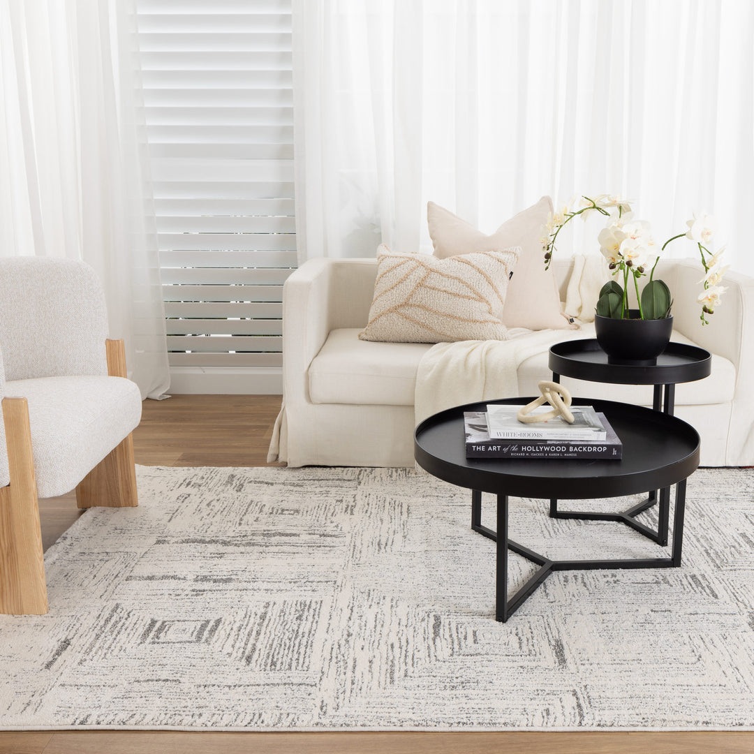 Nizza Geometric Grey Rug - N008