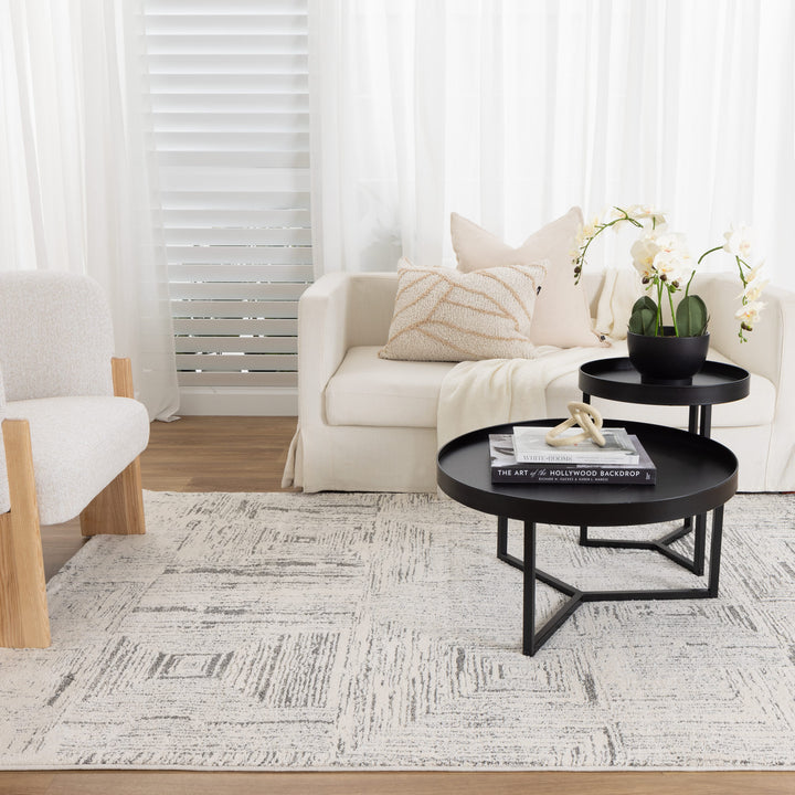 Nizza Geometric Grey Rug - N008