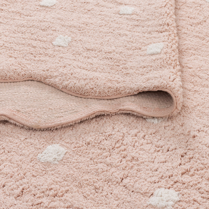 Mellow Round Scalloped Kids Rug Blush Pink: New Arrival
