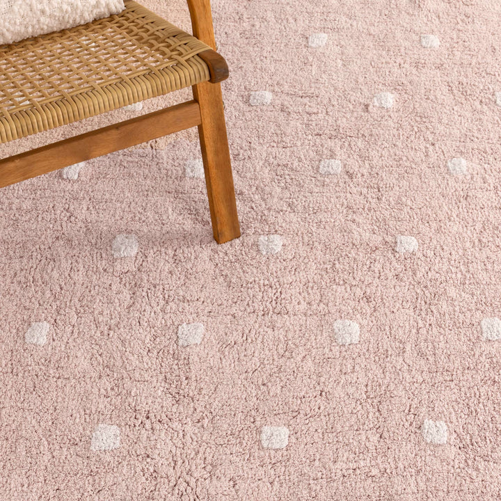 Mellow Round Scalloped Kids Rug Blush Pink: New Arrival