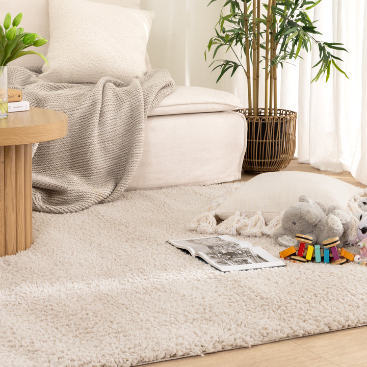 Plush Shaggy Beige Rug