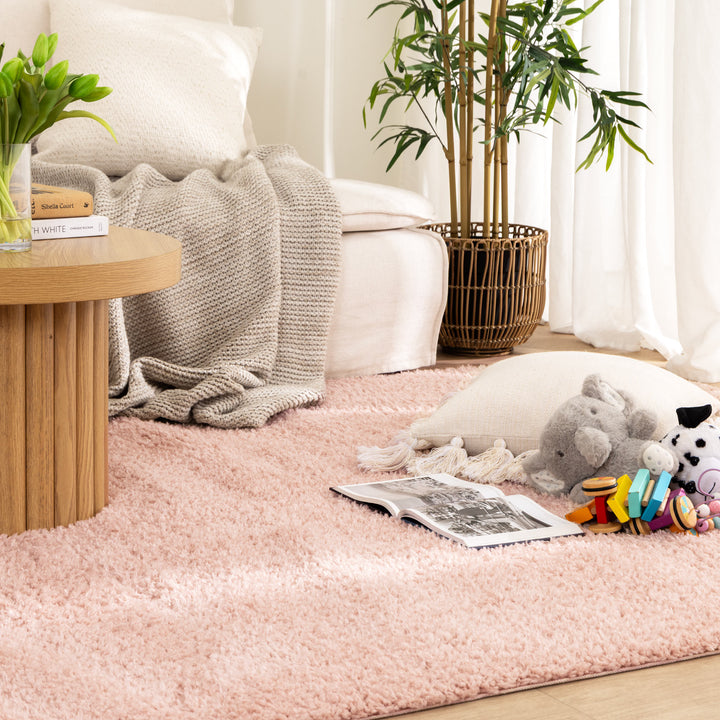 Plush Shaggy Blush Pink Rug