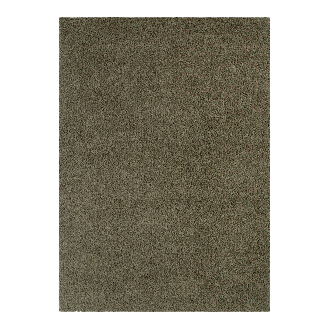 Plush Shaggy Olive Green Rug