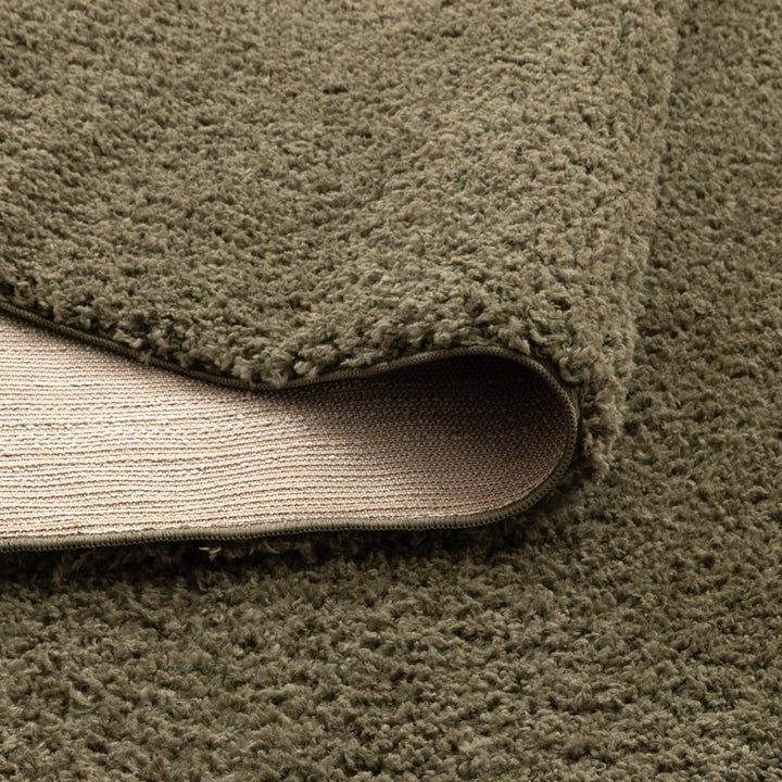Plush Shaggy Olive Green Rug