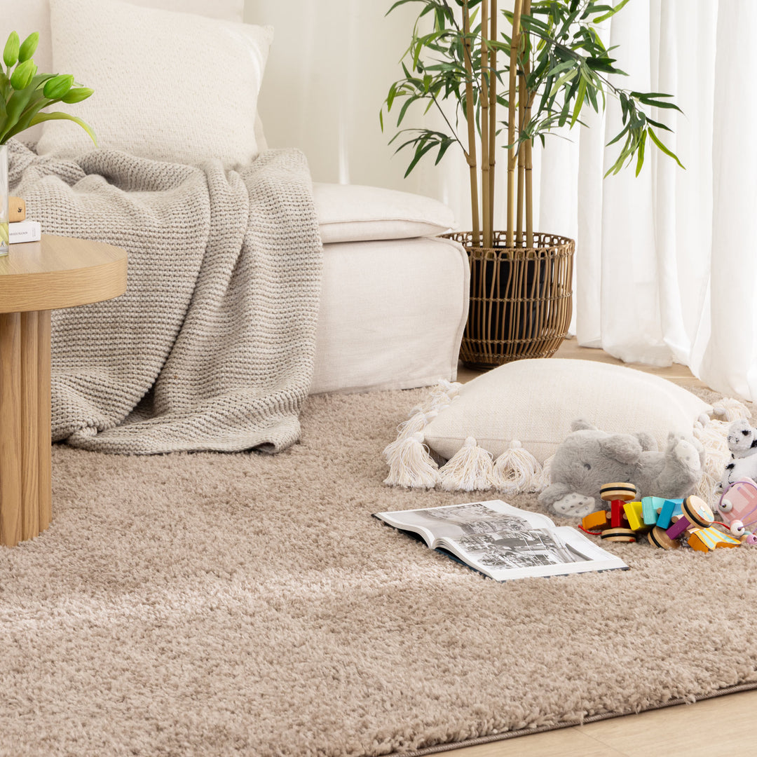 Plush Shaggy Taupe Rug