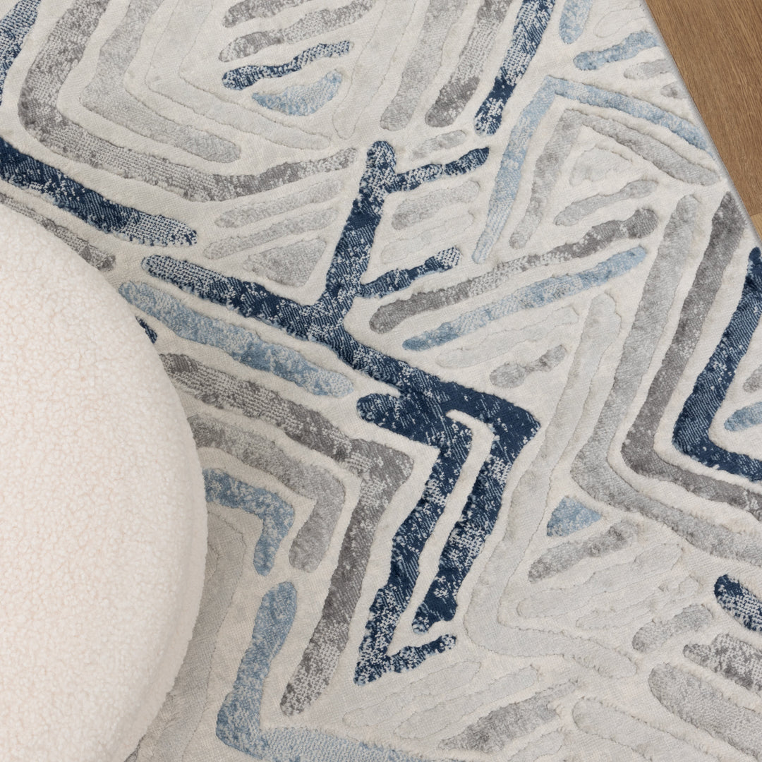 Ruby Diamond Blue Grey Rug - RUB01
