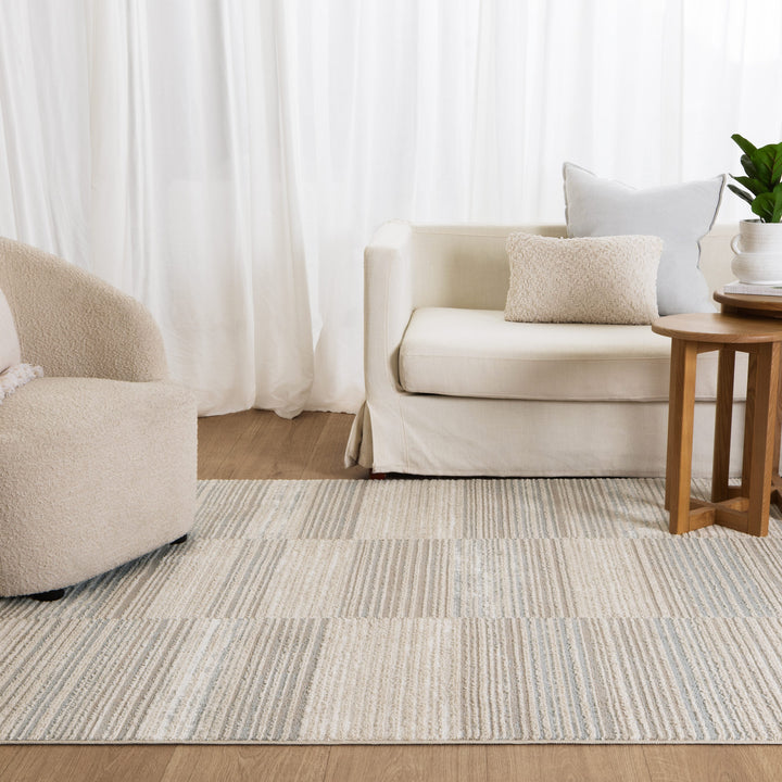 Sierra Lines Brown Grey Rug - New Arrival