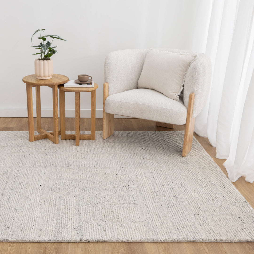 Seren Silver Modern Wool Rug - New Arrival