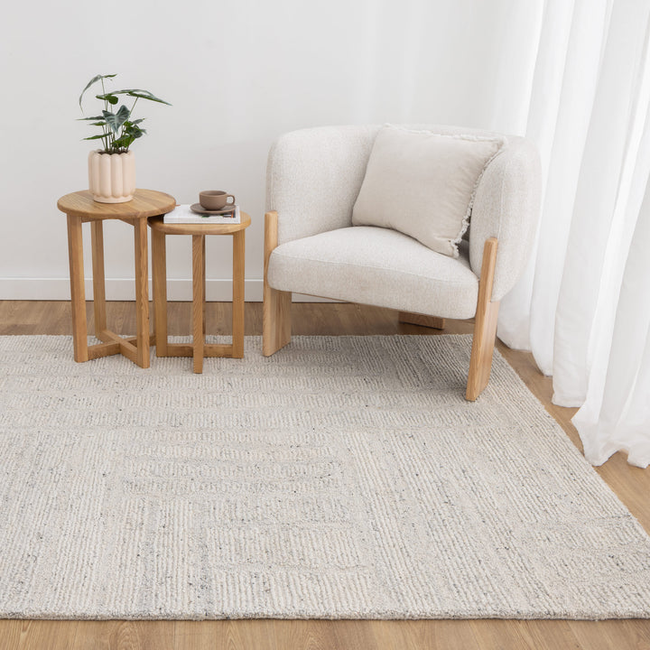 Seren Silver Modern Wool Rug - New Arrival