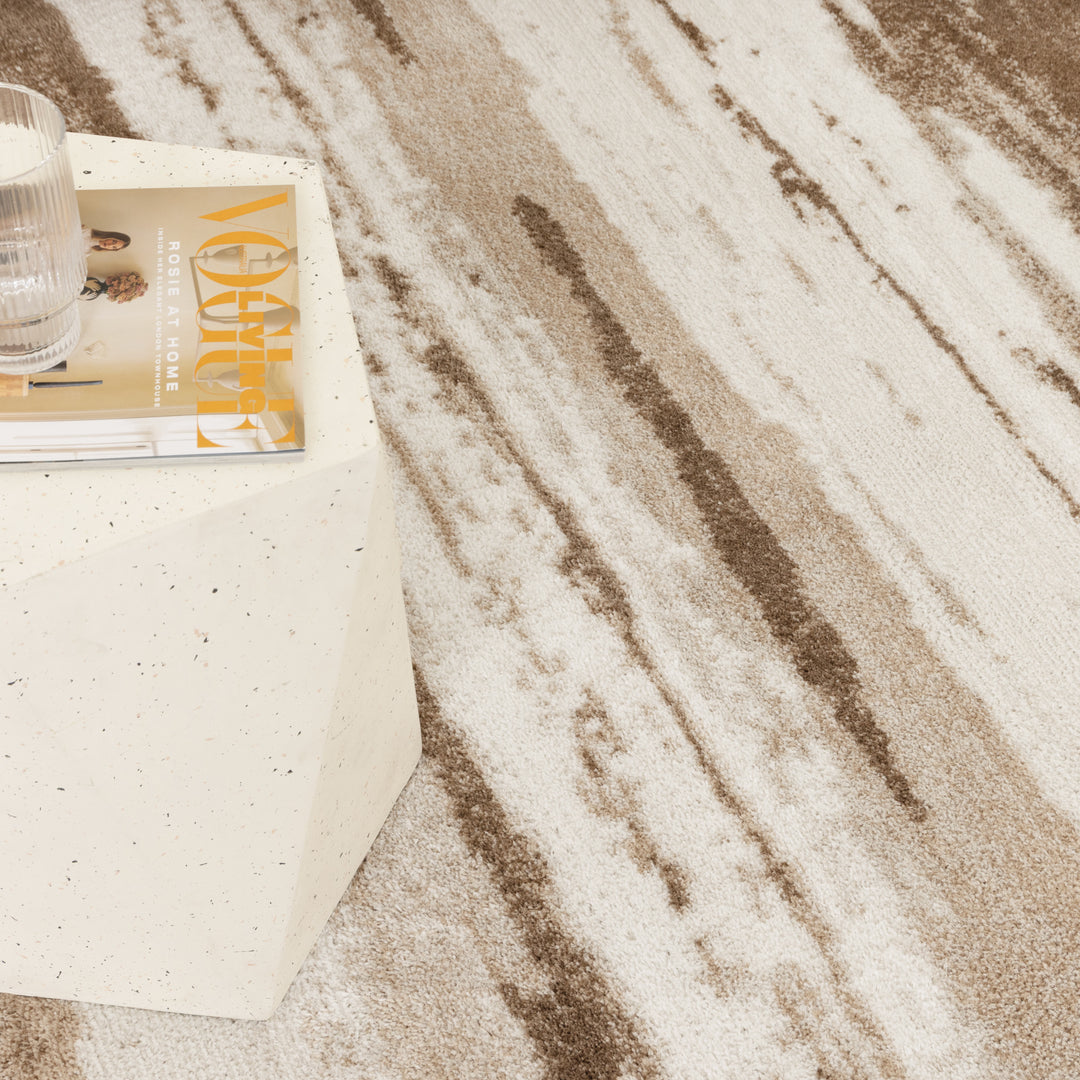 Halo Watercolour Lines Brown Rug (SKY24)