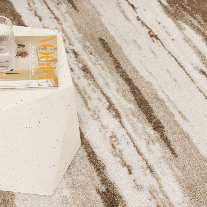 Halo Watercolour Lines Brown Rug (SKY24)