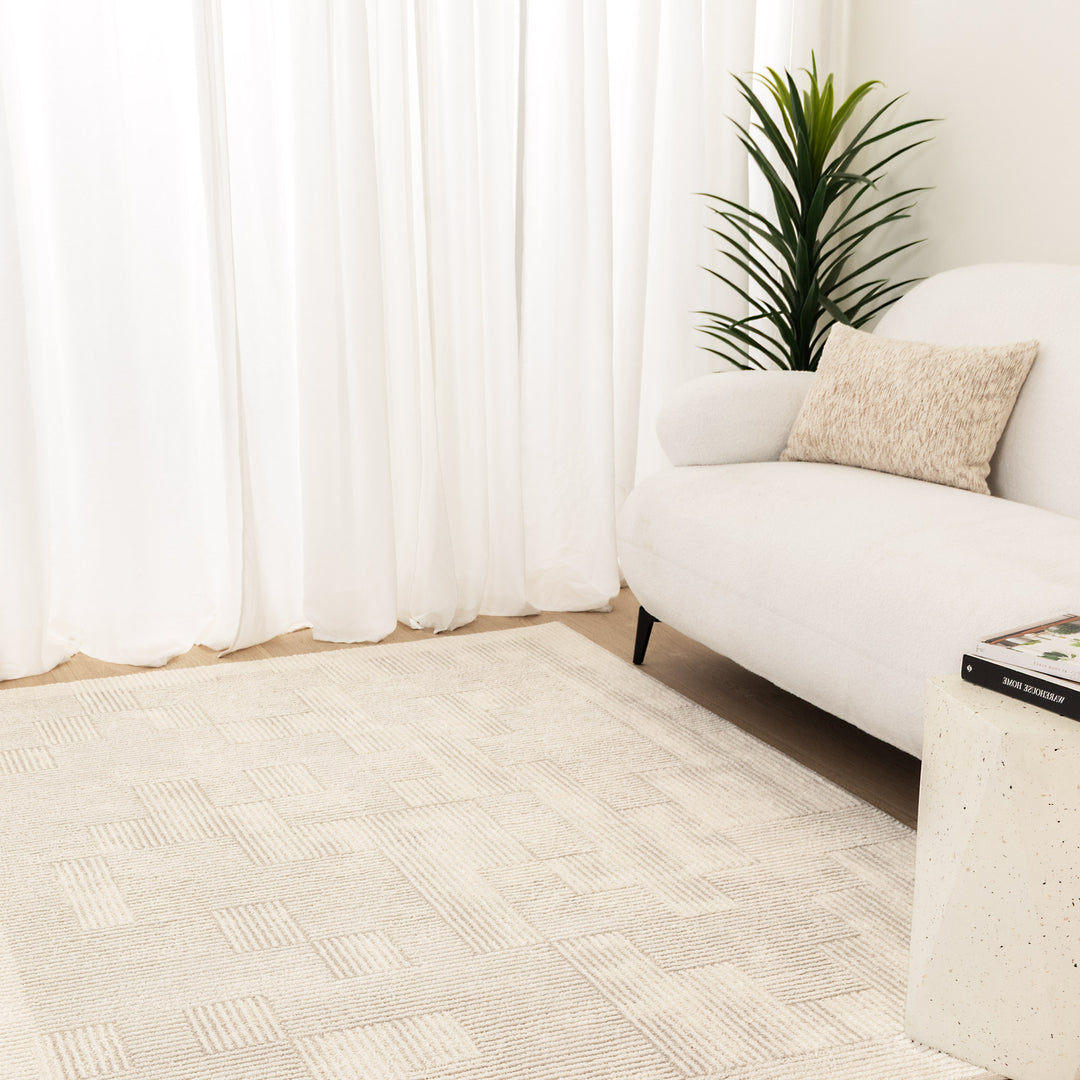 Halo Abstract Lines Beige Rug (SKY25)