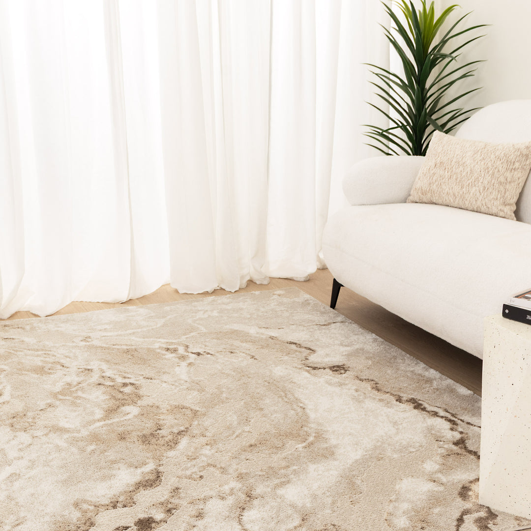 Halo Marble Astract Beige Rug (SKY64)