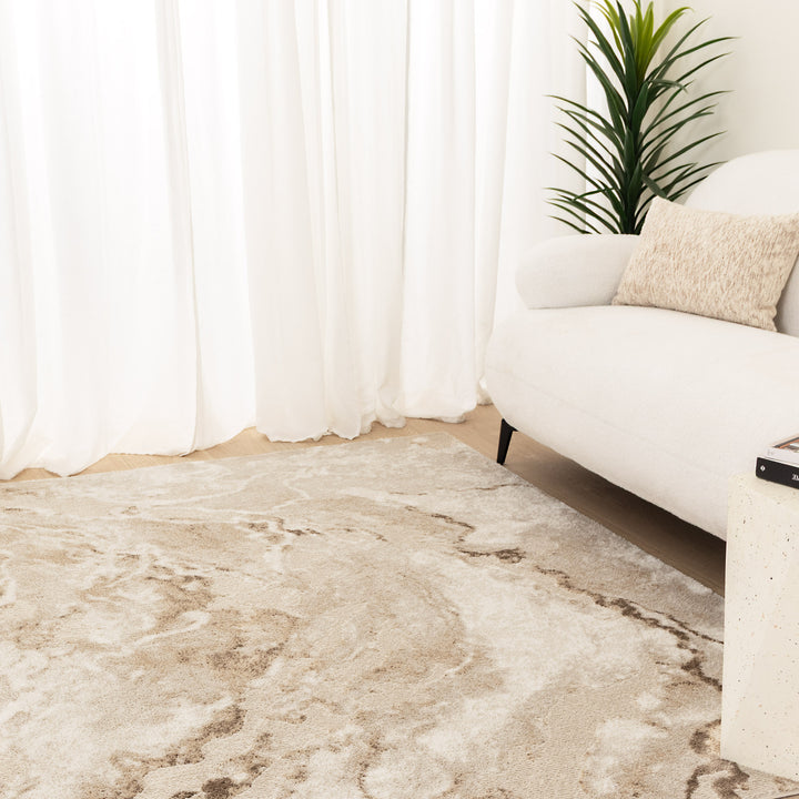 Halo Marble Astract Beige Rug (SKY64)
