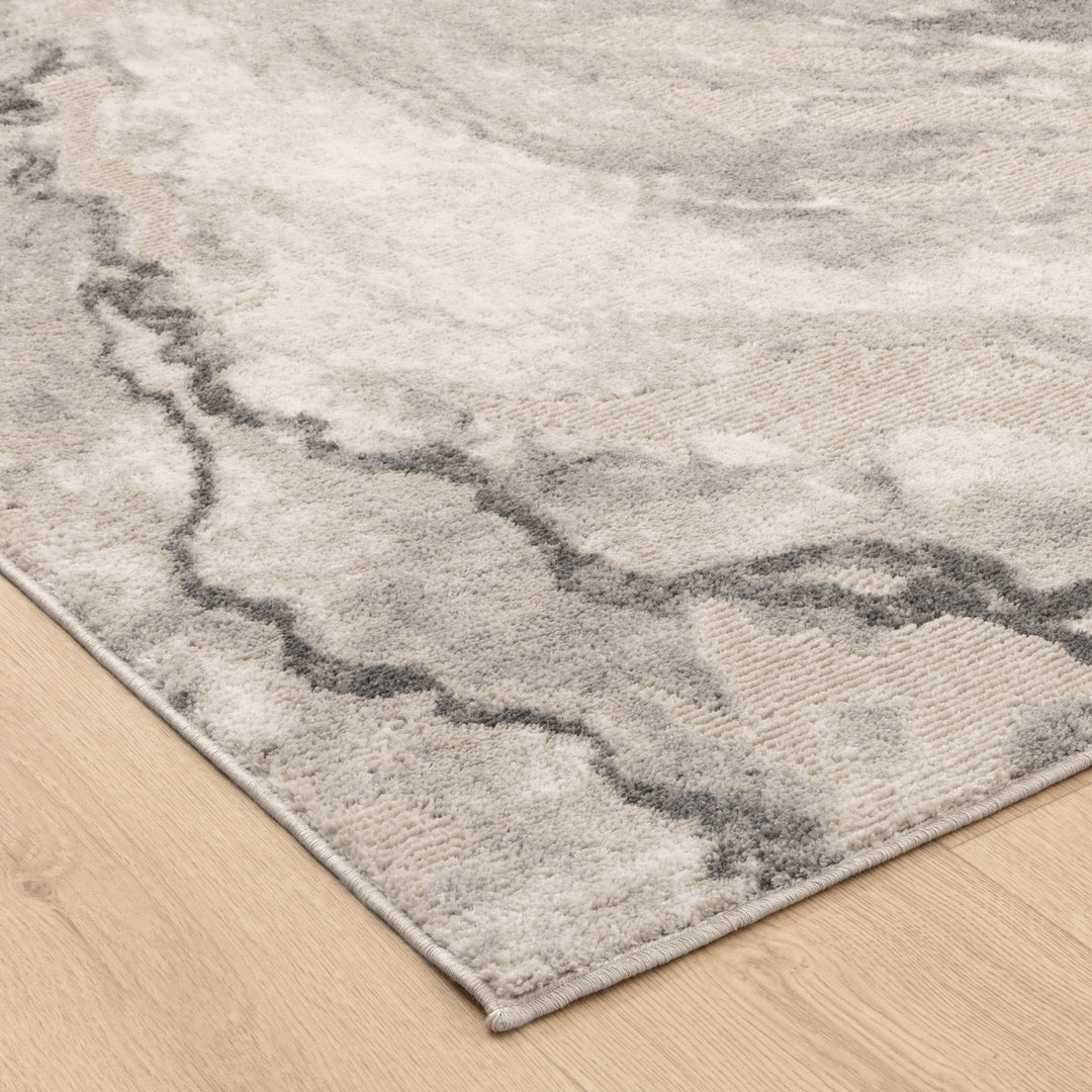 Halo Marble Abstract Grey Rug (SKY68)
