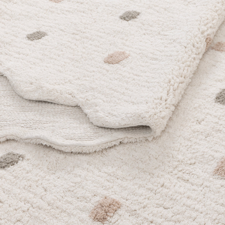 Mellow Round Scalloped Kids Rug White & Multi: New Arrival