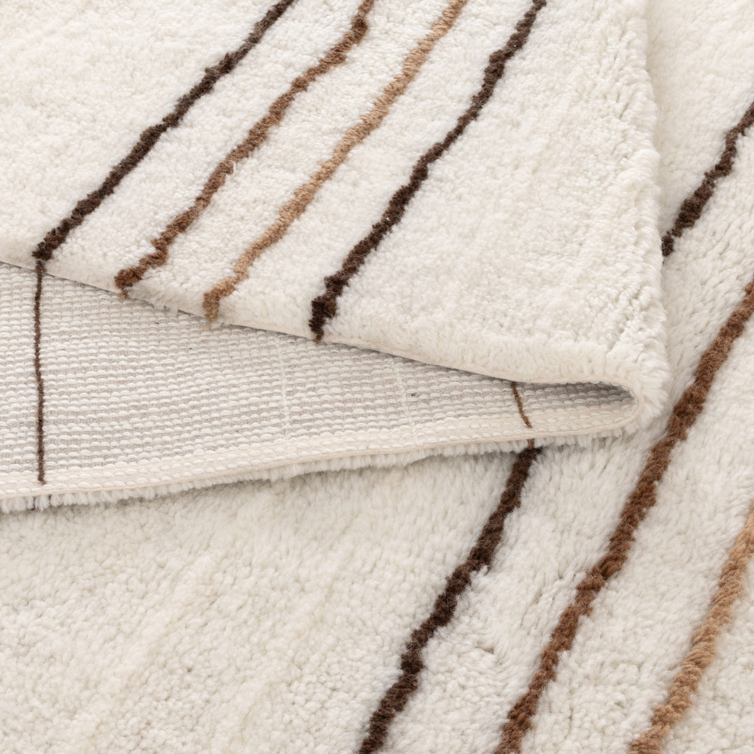 Highlands Beige Stripe Washable Wool Rug - Arriving Soon