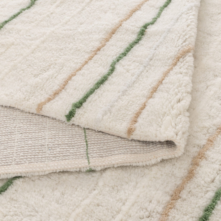 Highlands Olive Stripe Washable Wool Rug - Arriving Soon