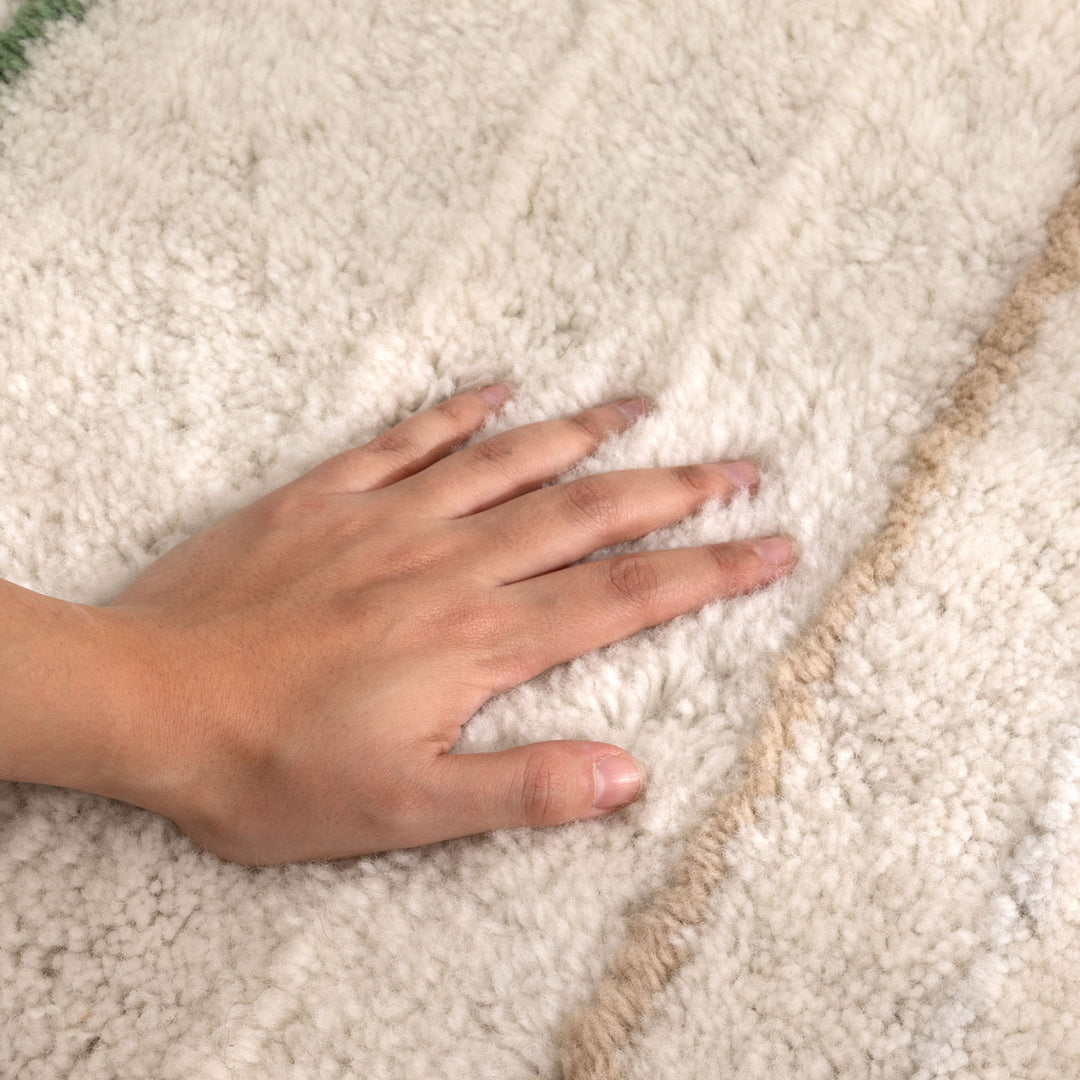 Highlands Olive Stripe Washable Wool Rug - Arriving Soon