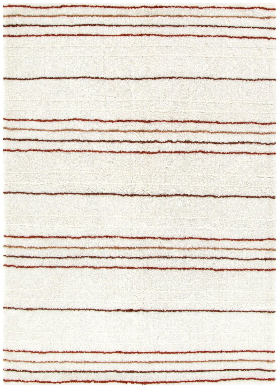 Highlands Terracotta Stripe Washable Wool Rug - New Arrival
