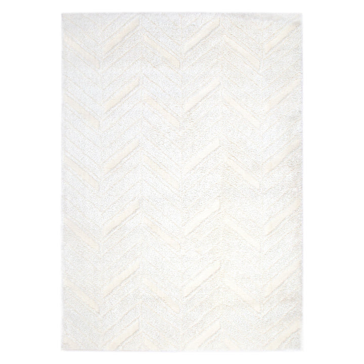 Tender Chevron Cream Shag Rug