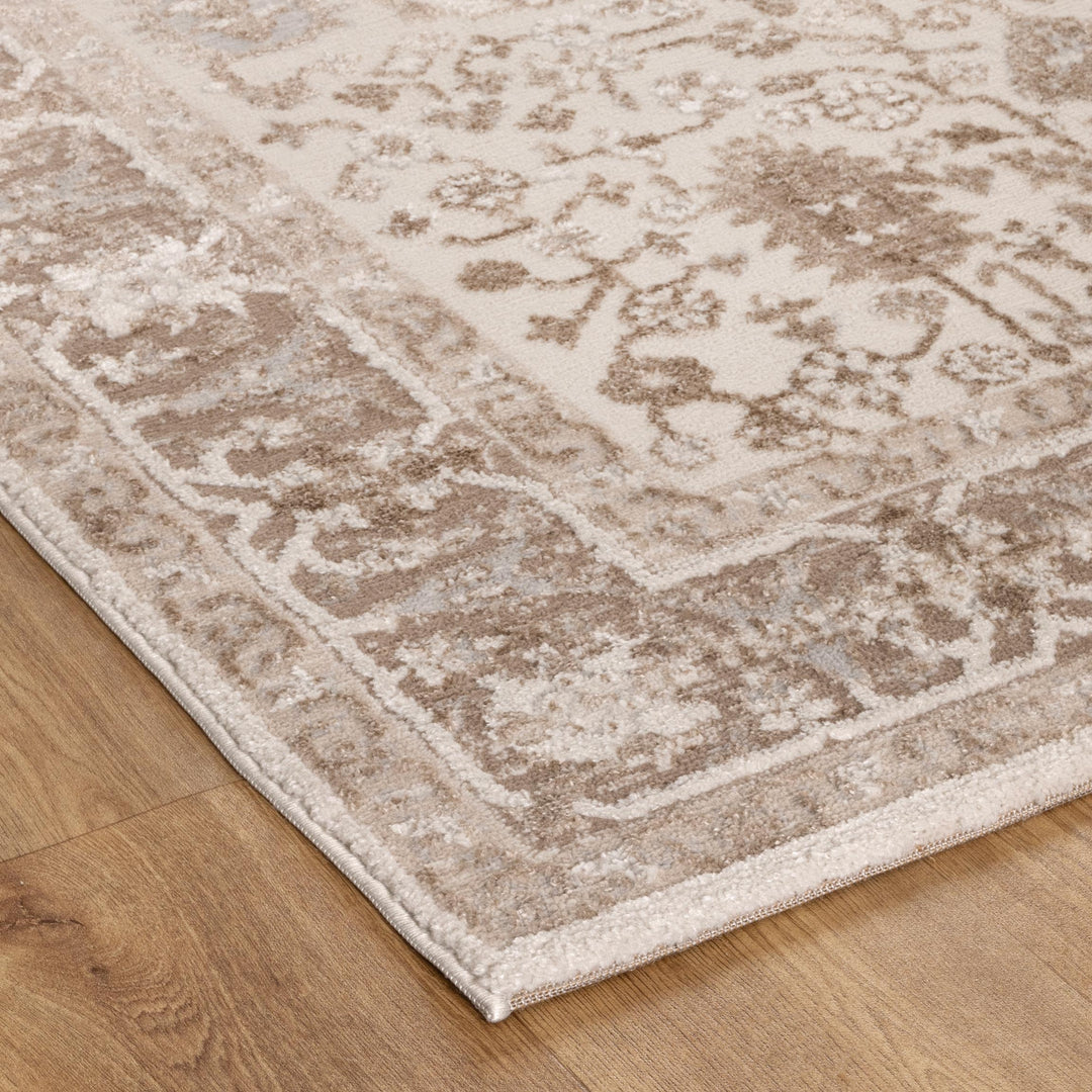 Sierra Oriental Border Beige Rug - New Arrival
