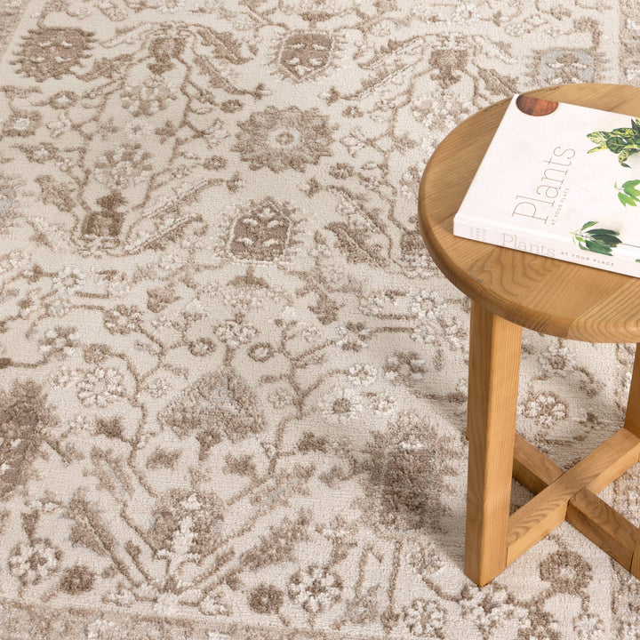 Sierra Oriental Border Beige Rug - New Arrival