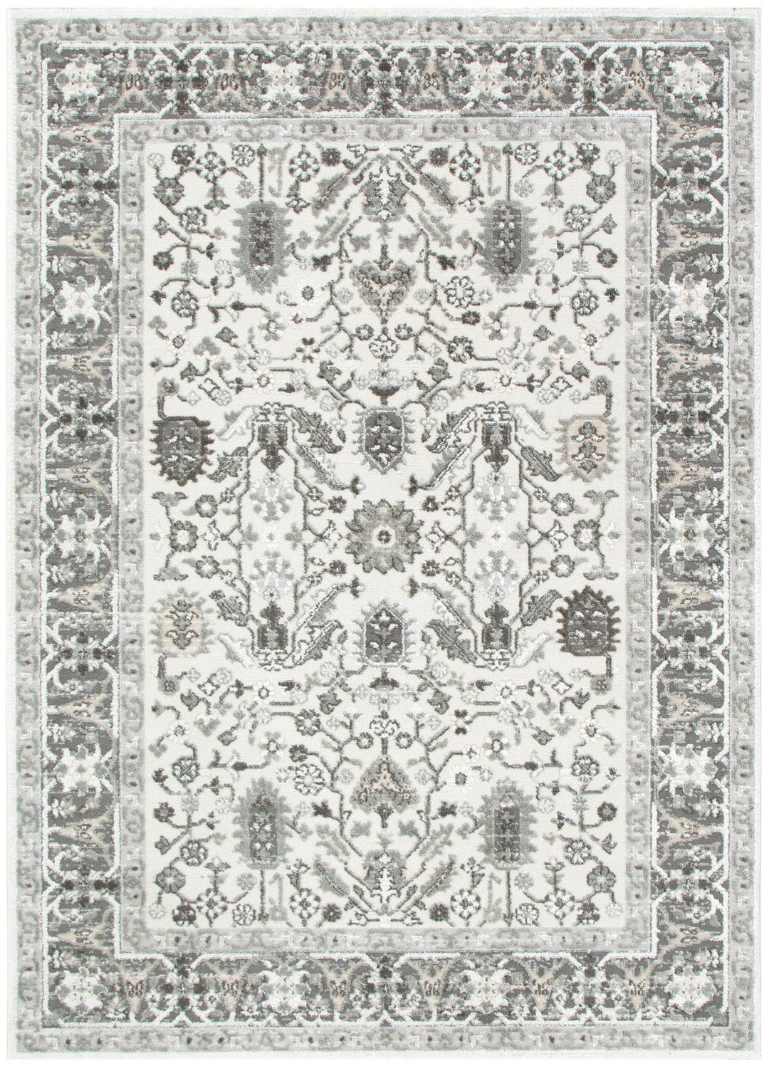 Sierra Oriental Border Grey Rug - New Arrival