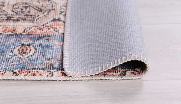 Vintage Crown Cezanne Terracotta Sky Distressed Vintage Rug (No Fringe)