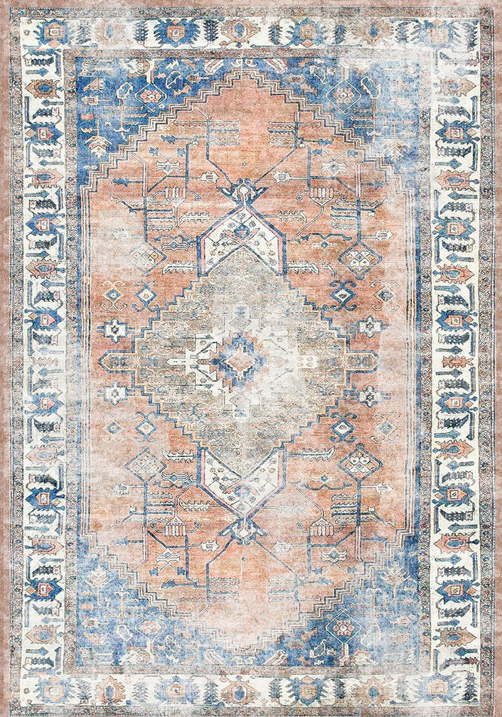 Vintage Crown Pissarro Terracotta Sky Distressed Vintage Rug - (3163-00)