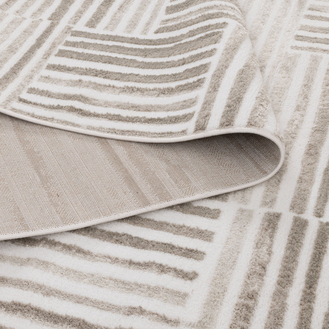 Wellington Geometric Lines Beige Rug - W003