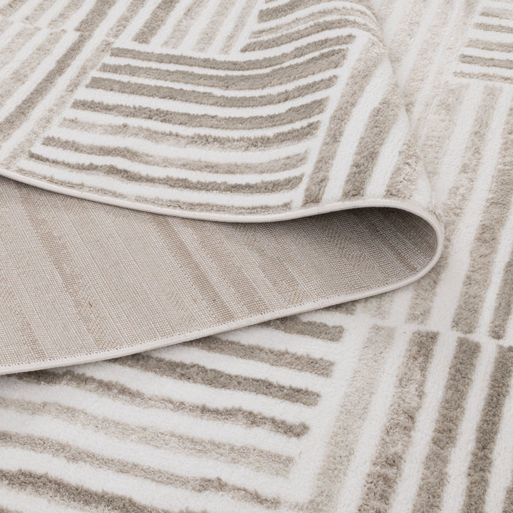 Wellington Geometric Lines Beige Rug - W003