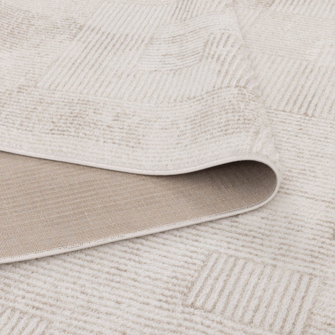 Wellington Distressed Shapes Beige Rug - W006