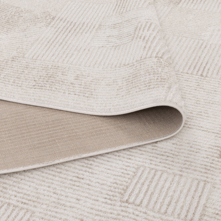 Wellington Distressed Shapes Beige Rug - W006