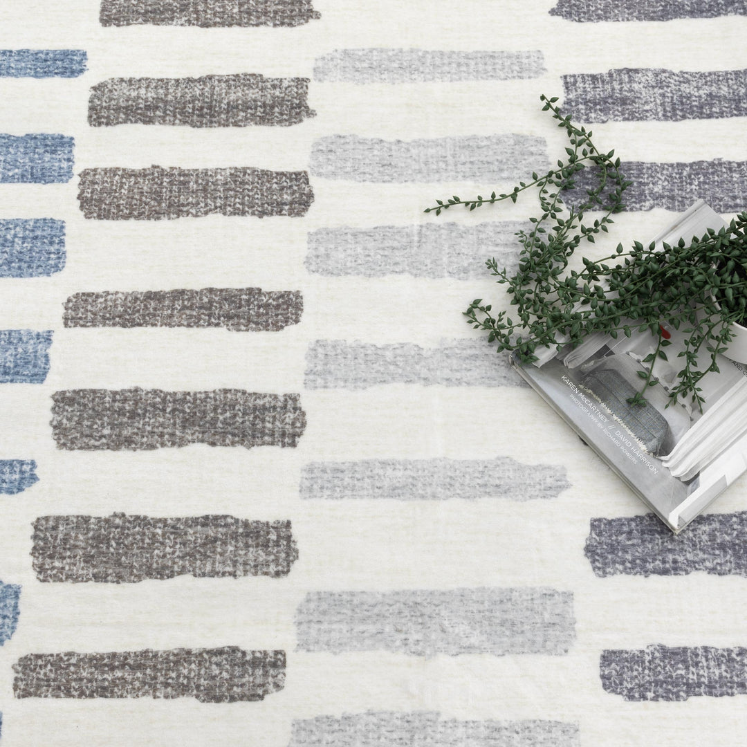Washwell Modern Stripes Machine Washable Rug - WASH003 - New Arrival